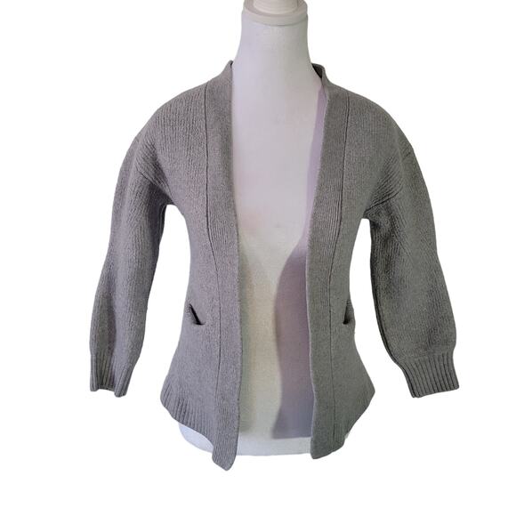 Wilfred	Size	S Aritzia Wool Ribbed Open Front Cardigan Grey Cozy Thick - Picture 1 of 8